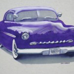 This is an airbrushed T-shirt of a 47 Merc. I was commissioned by the owner of this car to airbrush this car for him on a T-shirt.