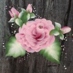 A hand painted rose. This was a design I painted for a Client proposal. The Client wanted me to hand paint Roses in her livingroom.